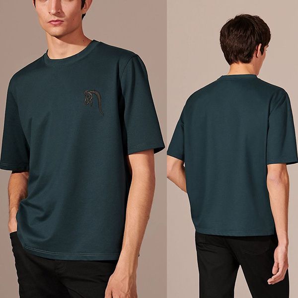 エルメス レザーミニパッチ Tシャツ 偽物 半袖 コットン ラウンドネック H167565HA0LLA