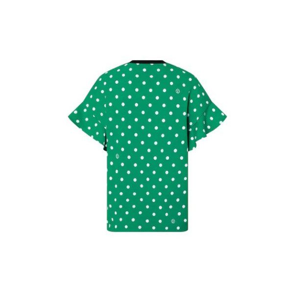 22SS ルイヴィトン ポルカドットTシャツ 偽物 半袖 水玉柄 コットン ロゴ 1A9Y2O