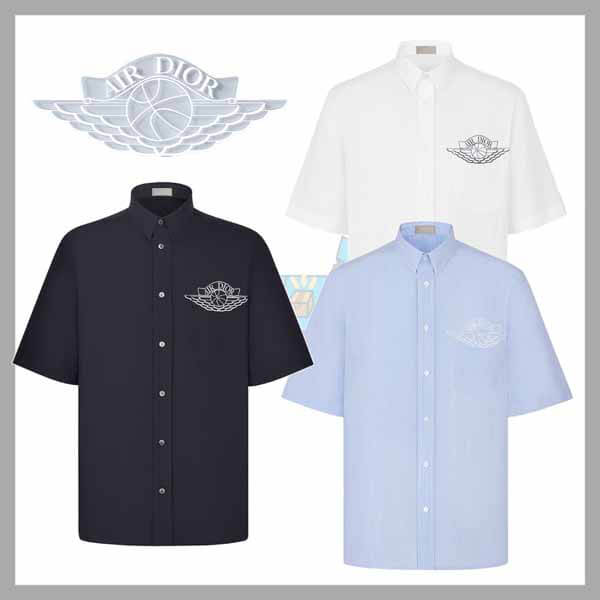 【Airディオール】ディオール x NIKE Jordan偽物 ウィングロゴ 半袖シャツ
